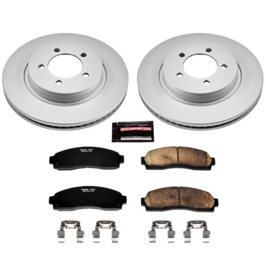 PowerStop CRK1931 Genuine Geomet Coated Rotor and Low-Dust Ceramic Brake Pad Kit