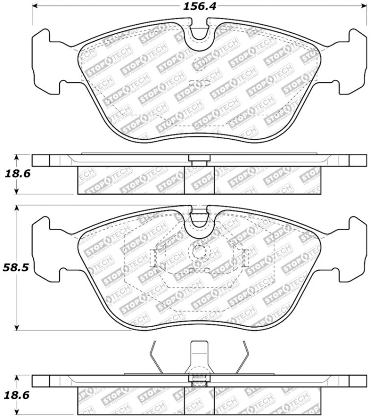 Stoptech 305.06180 Street Select Brake Pads - Rear