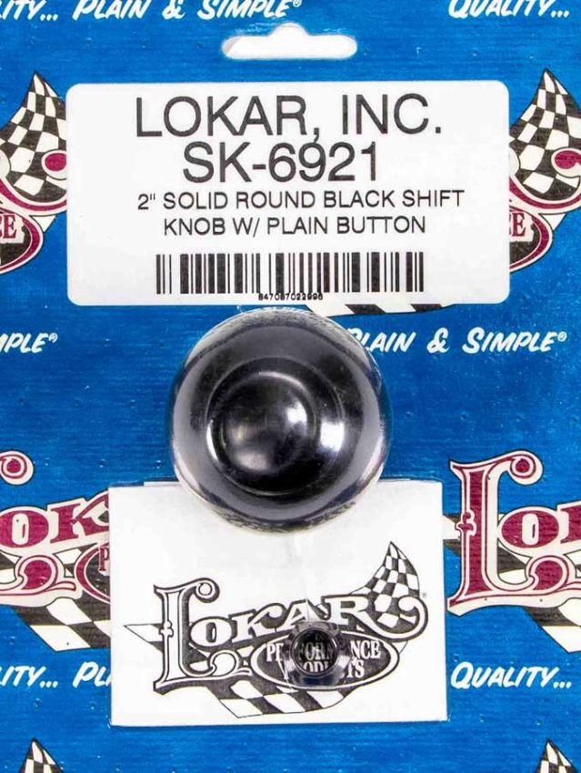 LOKAR LOKSK-6921 2in Shift Knob Solid Round Black w/Button
