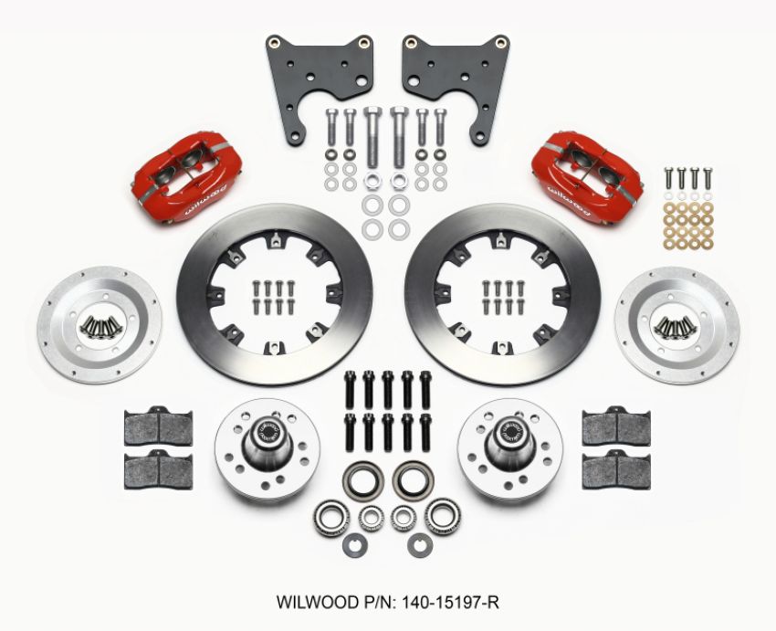 Wilwood 140-15197-R Forged Dynalite Front Kit 12.19in Red 65-72 CDP C Body -Drum