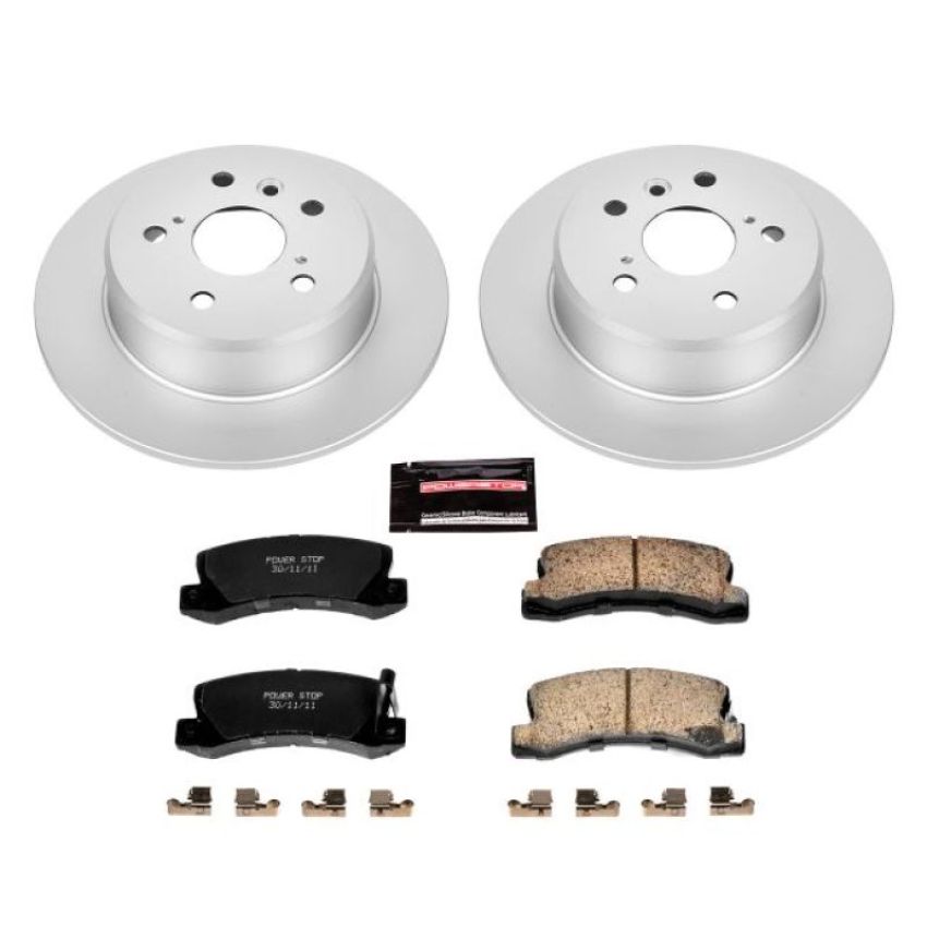 PowerStop CRK2564 Genuine Geomet Coated Rotor and Low-Dust Ceramic Brake Pad Kit