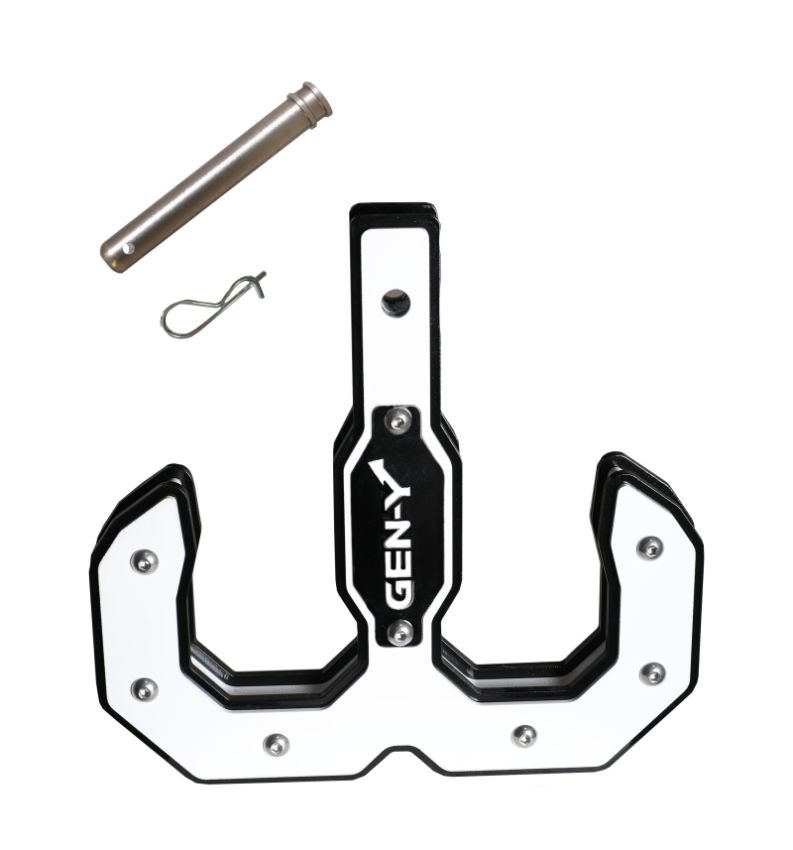 GEN-Y Hitch GH-0070-W Gen-Y Hulk 2.0 16K Tow Hook 2in Shank w/GH-099 Pin/GH-011 Clip - Black/White