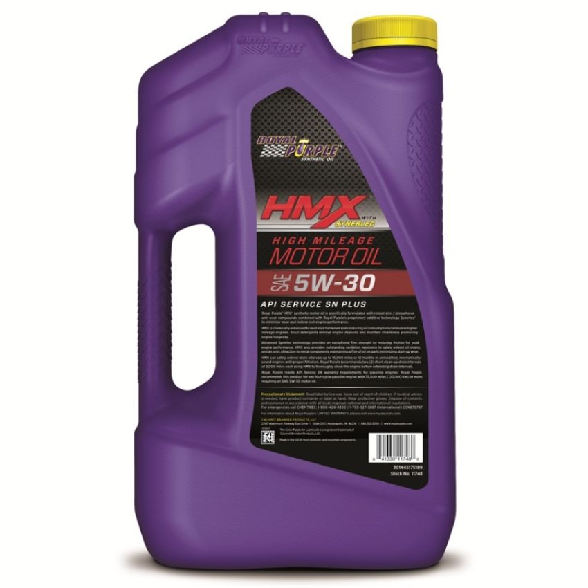 Royal Purple 11749 HMX Premium Synthetic High Mileage 5W-30 Motor Oil - 5 Quart