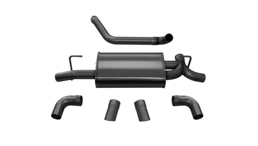 CORSA Performance 21013BLK Corsa 2018-2024 Jeep Wrangler JL 2.5in Dual Rear Turn Down Exit Black Sport Axle-Back Exhaust