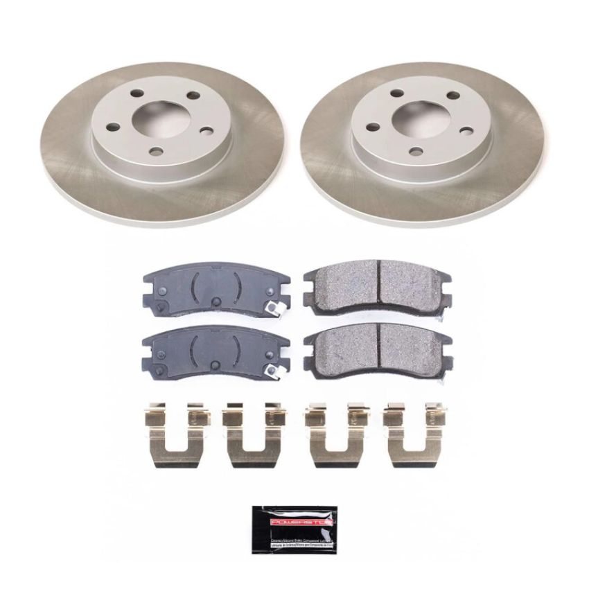 PowerStop SC1566 Semi-Coated Rotor and Low-Dust Ceramic Brake Pad Kit