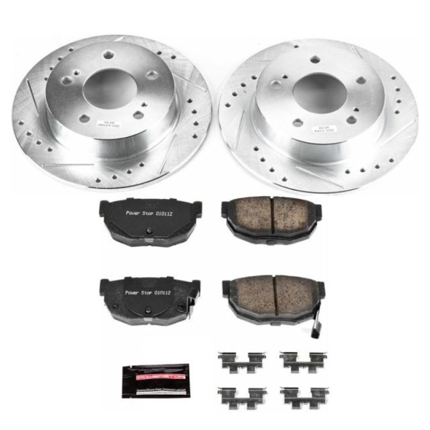 PowerStop K1174 Z23 Daily Driver Carbon-Fiber Ceramic Brake Pad and Drilled & Slotted Rotor Kit