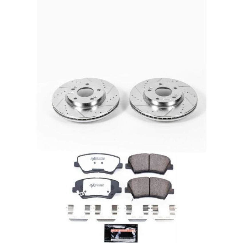 PowerStop K6503-26 Z26 Street Performance Ceramic Brake Pad and Drilled & Slotted Rotor Kit