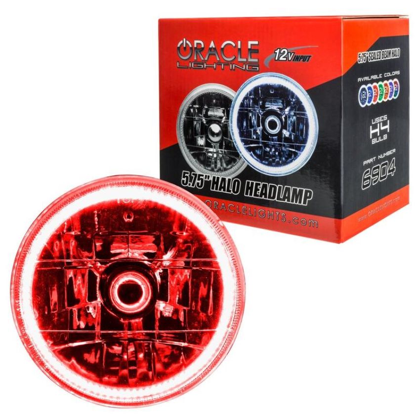 Oracle Lighting 6904-003 ORACLE Lighting Pre-Installed Lights 5.75 IN. Sealed Beam - Red Halo