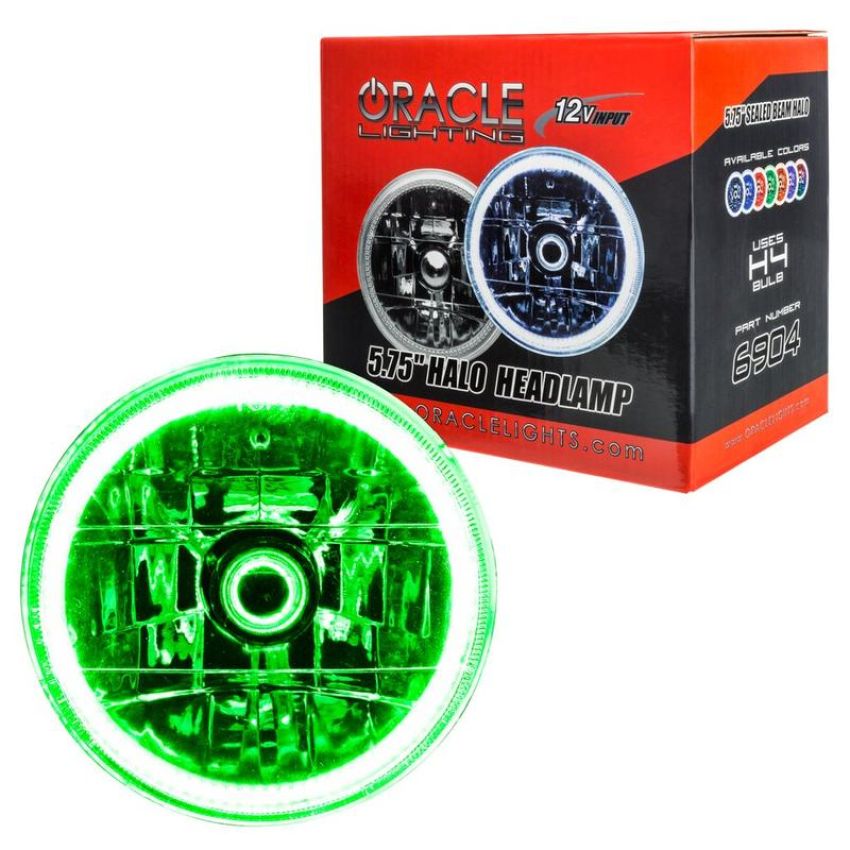 Oracle Lighting 6904-004 ORACLE Lighting Pre-Installed Lights 5.75 IN. Sealed Beam - Green Halo