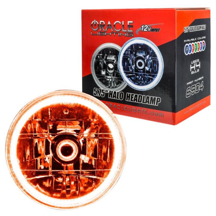 Oracle Lighting 6904-005 ORACLE Lighting Pre-Installed Lights 5.75 IN. Sealed Beam - Amber Halo