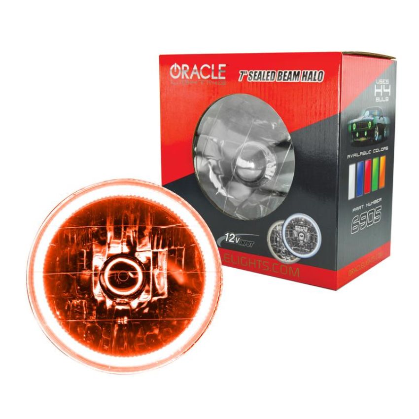 Oracle Lighting 6905-005 Pre-Installed Lights 7 IN. Sealed Beam - Amber Halo