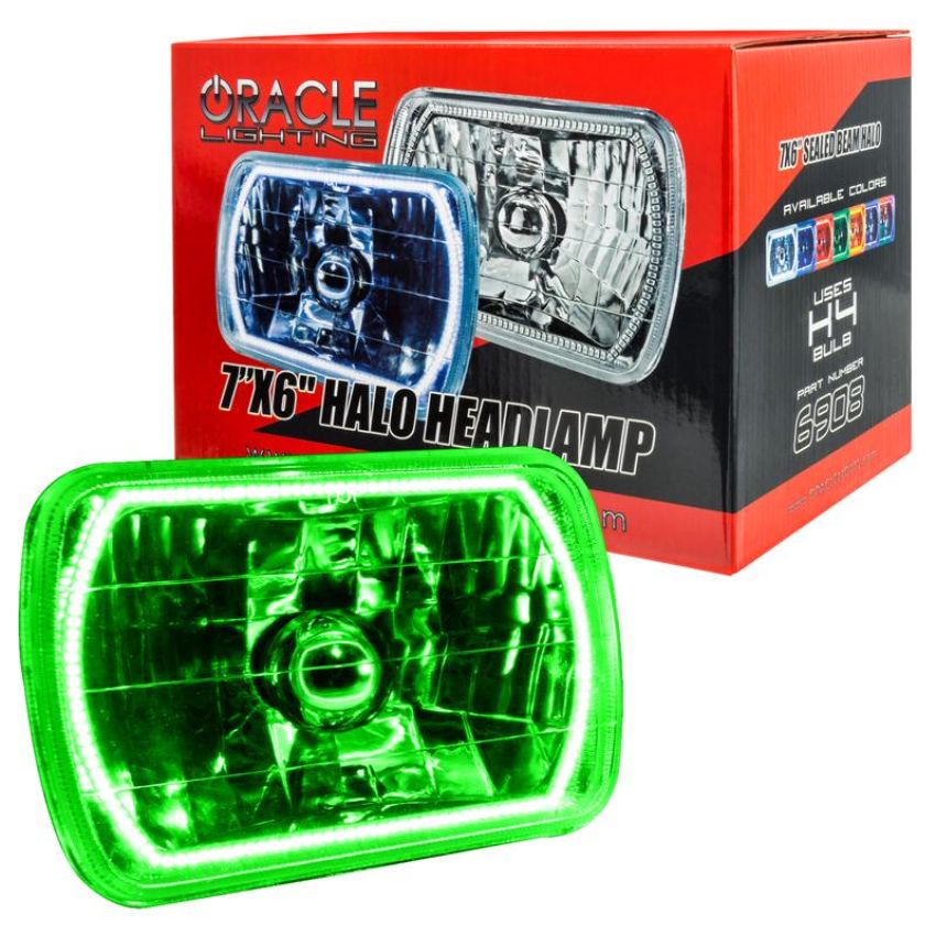 Oracle Lighting 6908-004 Pre-Installed Lights 7x6 in. Sealed Beam, Green