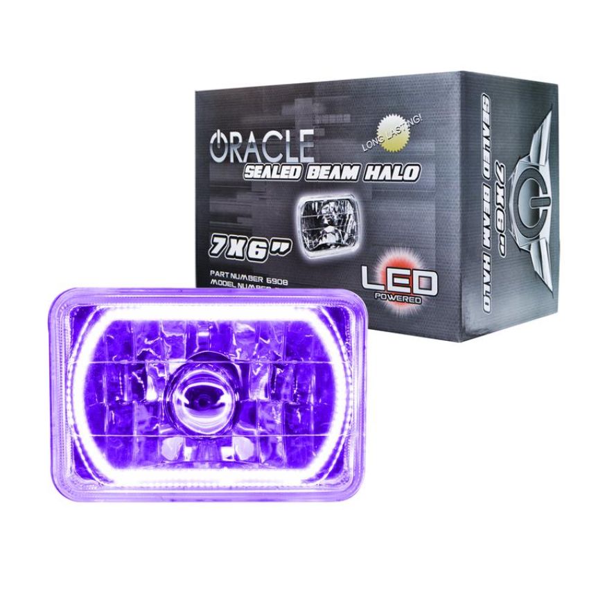 Oracle Lighting 6908-007 Pre-Installed Lights 7x6 in. Sealed Beam, UV/Purple
