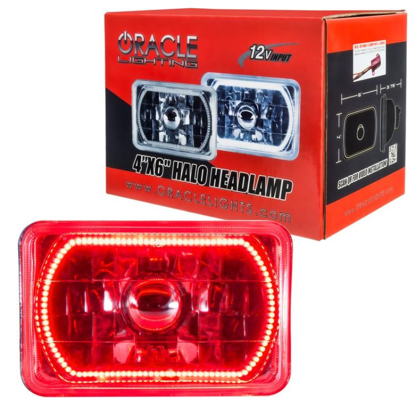 Oracle Lighting 6909-003 Pre-Installed Lights 4x6 IN. Sealed Beam - Red Halo