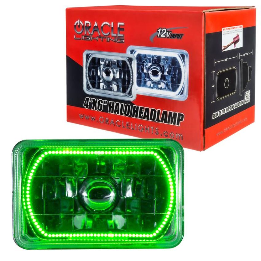 Oracle Lighting 6909-004 Pre-Installed Lights 4x6 in. Sealed Beam, Green