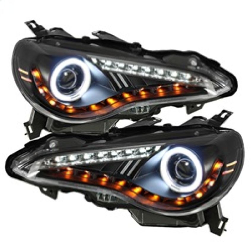 SPYDER 5075383 Projector Headlights - CCFL Halo - DRL LED - Black