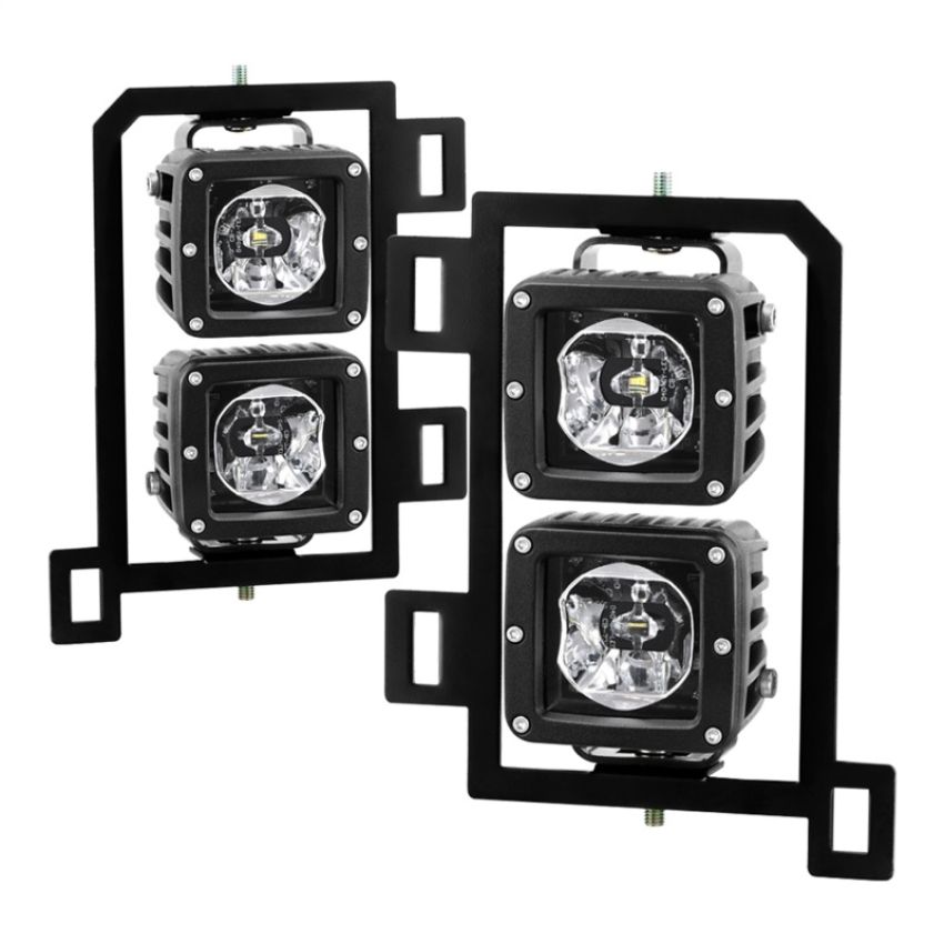 SPYDER 9045424 Full LED Fog Lights W/Bracket and Universal Switch - Clear