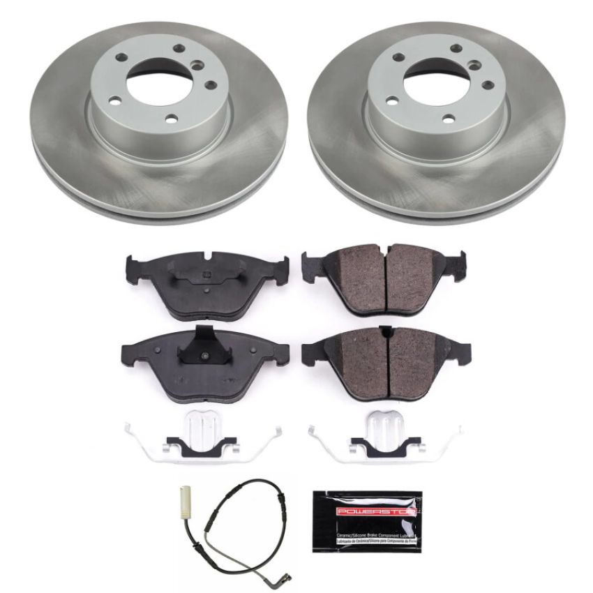 PowerStop SC4677 Semi-Coated Rotor and Low-Dust Ceramic Brake Pad Kit
