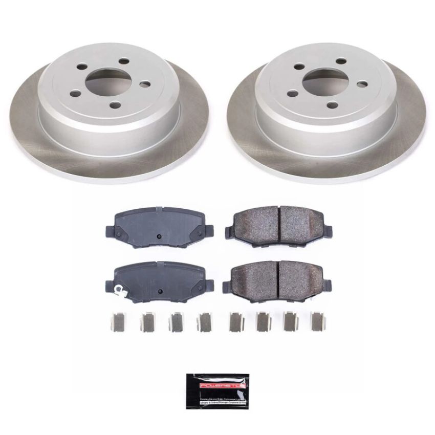 PowerStop SC3046 Semi-Coated Rotor and Low-Dust Ceramic Brake Pad Kit