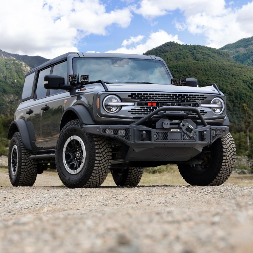 Go Rhino 331401T 21-24 Ford Bronco (2 and 4 Door) Rockline Full Width Bumper w/ Overrider Bar