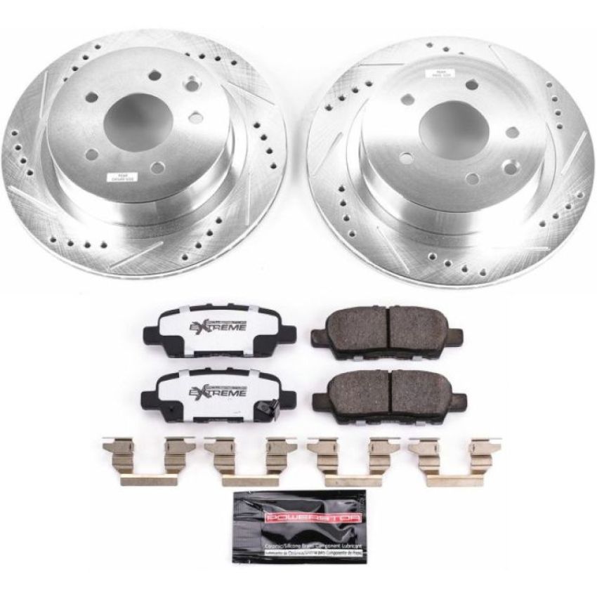 PowerStop K6761-26 Z26 Street Performance Ceramic Brake Pad and Drilled & Slotted Rotor Kit