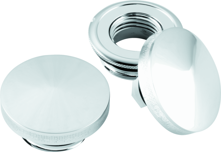Bikers Choice 482474 82-Up Chrome Pointed Gas Cap Set With Paint Savers