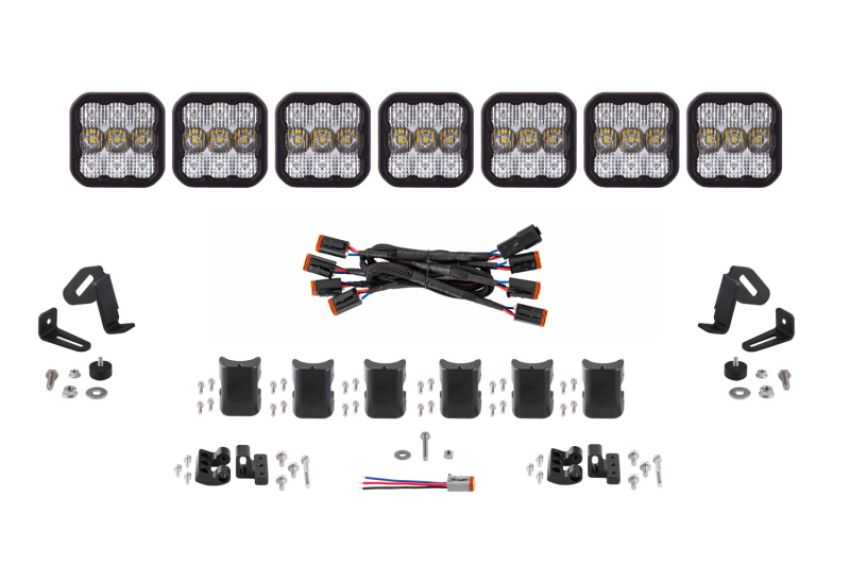 Diode Dynamics DD6800 SS5 Sport Universal CrossLink 7-Pod Lightbar - White Combo