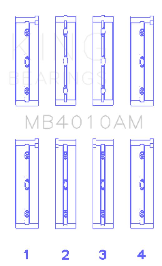 King Engine Bearings MB4010AM1.0 Isuzu 6Vd1 (Size +1.0mm) Main Bearing Set