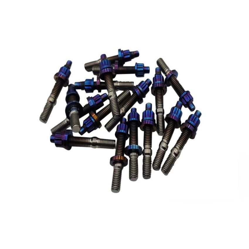 BLOX Racing BXFL-00309-9-TI-B Xtreme Burnt Titanium Studs M8x1.25x65mm 9 Piece Set