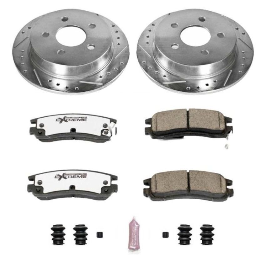PowerStop K1558-26 Z26 Street Performance Ceramic Brake Pad and Drilled & Slotted Rotor Kit