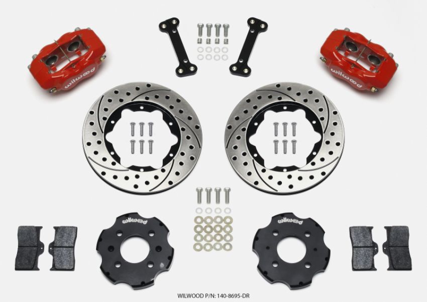 Wilwood 140-8695-DR Forged Dynalite Front Hat Kit 11.00in Drilled Red Integra/Civic w/Fac.240mm Rtr