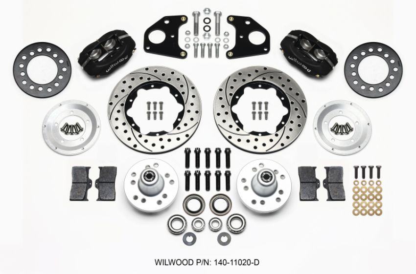 Wilwood 140-11020-D Forged Dynalite Front Kit 11.00in Drilled 62-72 CDP B & E Body-Drum