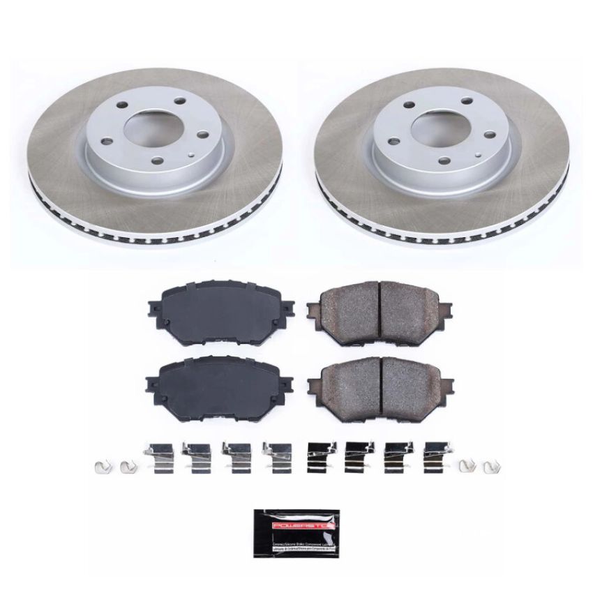 PowerStop SC7517 Semi-Coated Rotor and Low-Dust Ceramic Brake Pad Kit