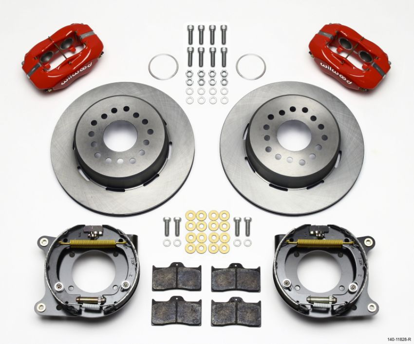 Wilwood 140-11828-R Forged Dynalite P/S Park Brake Kit Red Impala 59-64 / Corvette 57-62