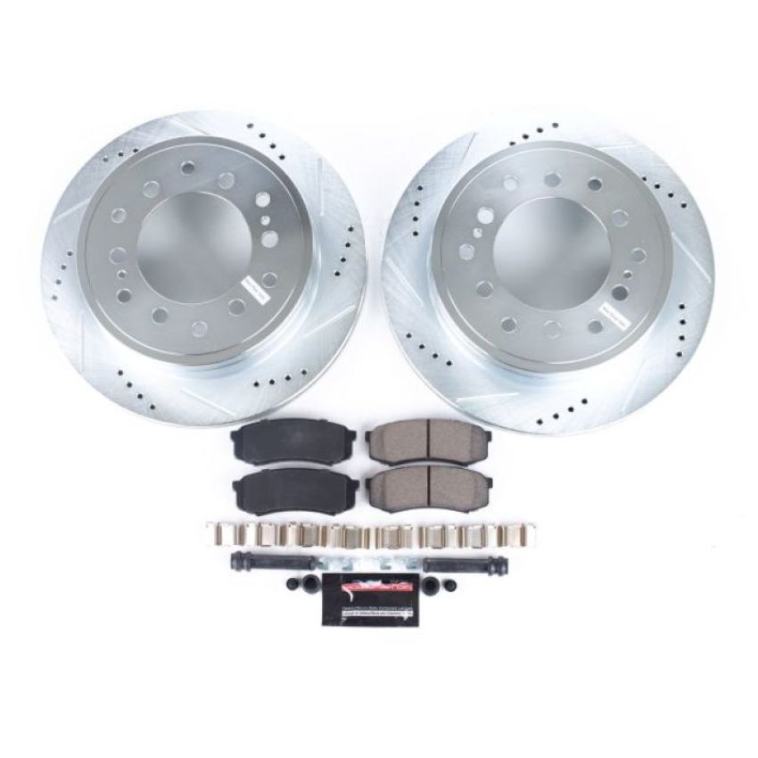 PowerStop K2405 Z23 Daily Driver Carbon-Fiber Ceramic Brake Pad and Drilled & Slotted Rotor Kit