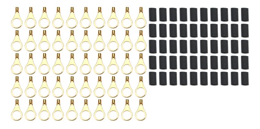 QUICKCAR RACING PRODUCTS QRP57-473-50 Ring Terminal 3/8in 14- 16 Ga w/Heat Shrink 50pk