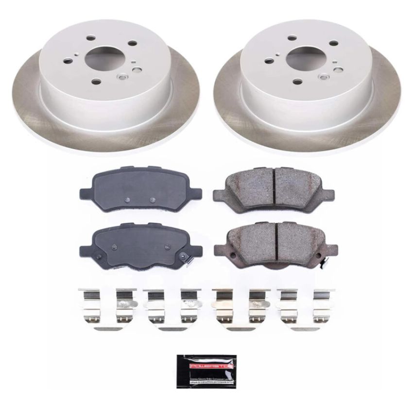 PowerStop SC5867 Semi-Coated Rotor and Low-Dust Ceramic Brake Pad Kit