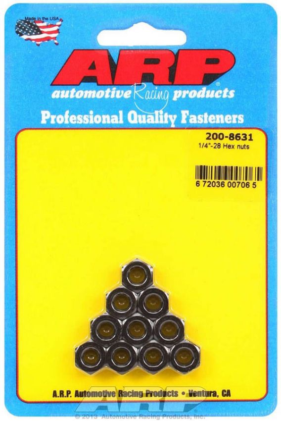 ARP ARP200-8631 1/4-28 Hex Nut w/Flange Kit (10pk)