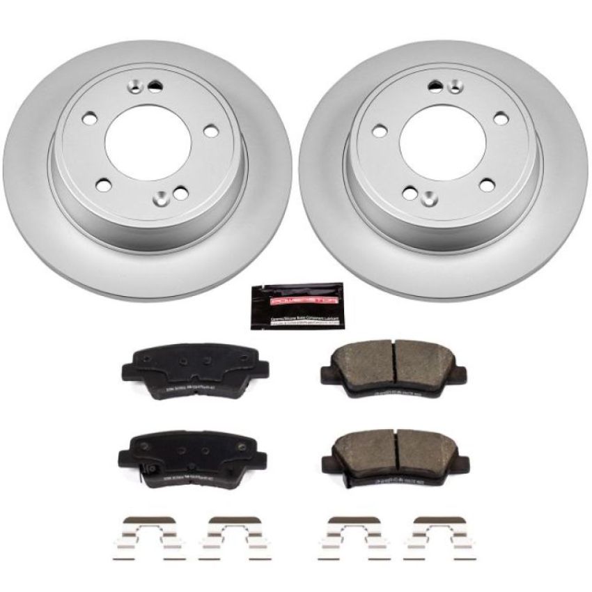 PowerStop CRK6502 Genuine Geomet Coated Rotor and Low-Dust Ceramic Brake Pad Kit