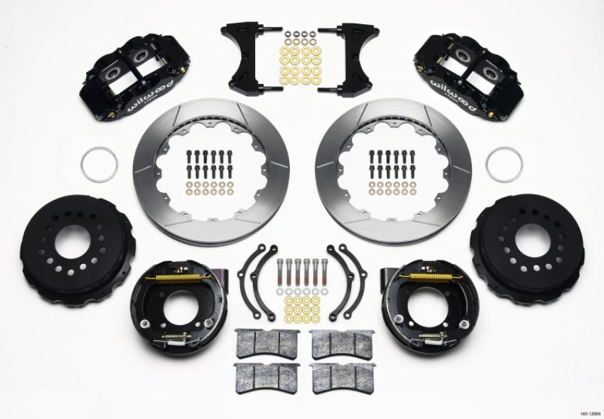 Wilwood 140-12964 Narrow Superlite 4R Rear P-Brk Kit 12.88in Chevy 12 Bolt w/ C-Clips