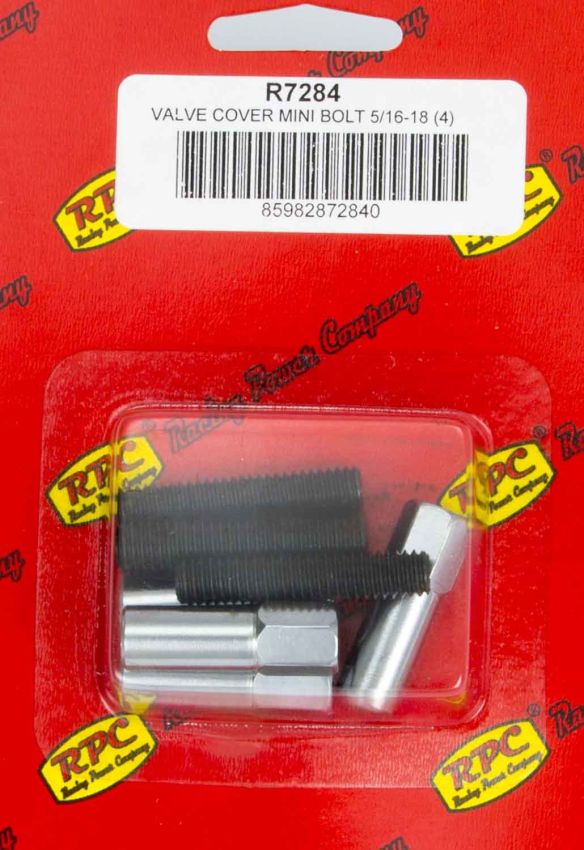 RACING POWER CO-PACKAGED RPCR7284 Chrome V/C Mini Bolt 1-3/8in x 5/16-18 Thread