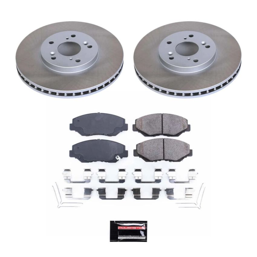 PowerStop SC2302 Semi-Coated Rotor and Low-Dust Ceramic Brake Pad Kit