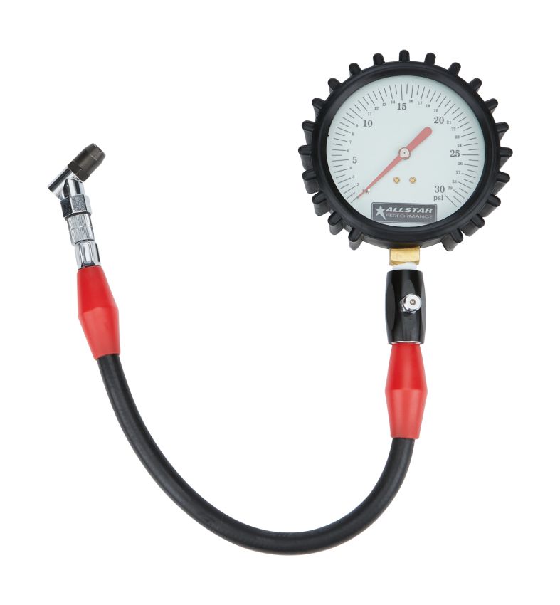 ALLSTAR PERFORMANCE ALL44047 Tire Pressure Gauge 0-30 PSI 4in Glow
