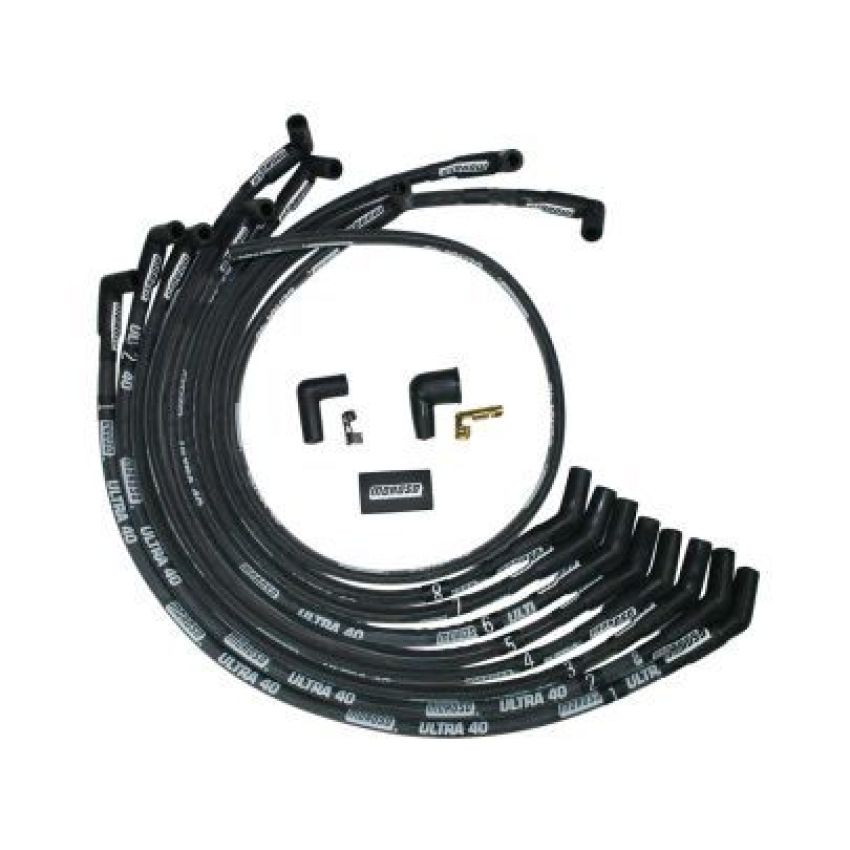 MOROSO MOR73833 Ultra 40 Plug Wire Set - Sleeved Black