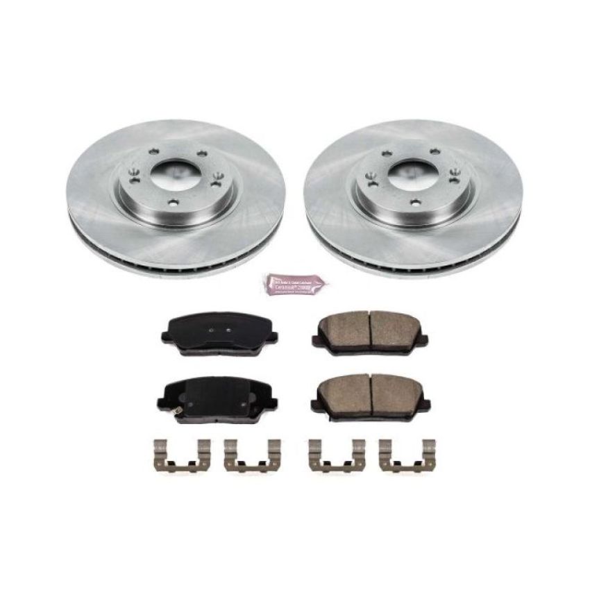 PowerStop KOE7673 OE Stock Replacement Low-Dust Ceramic Brake Pad and Rotor Kit