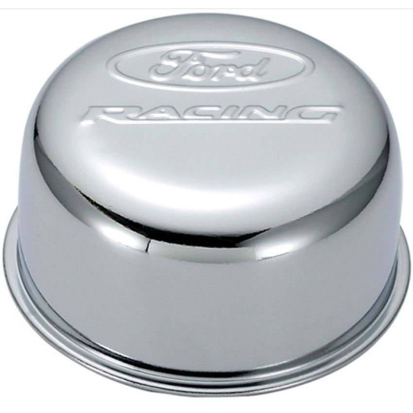 Ford Racing 302-200 Ford Racing Logo Air Breather Cap: Twist Type Chrome