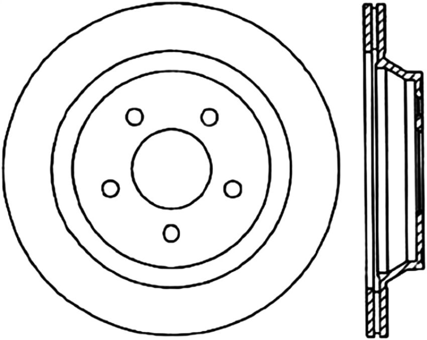Stoptech 126.61046CSL Power Slot 94-04 Ford Mustang Rear Left Slotted CRYO Rotor