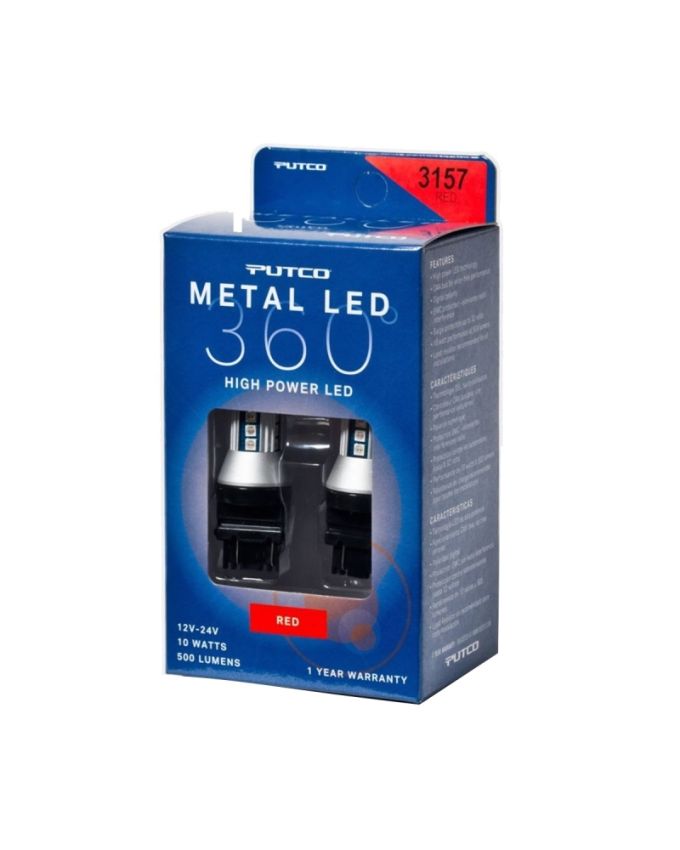 Putco 343157R-360 3157 - Red Metal 360 LED