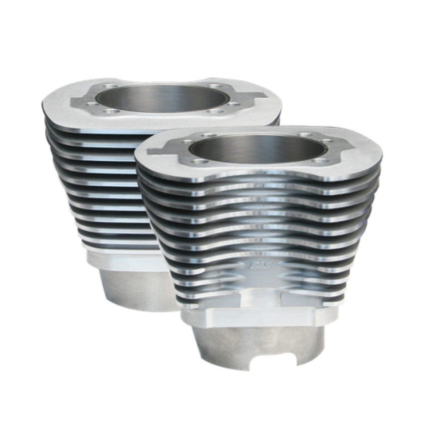S&S Cycle 910-0234 99-06 BT 11 Fin 4-1/8in Bore Cylinder Set For 124in & 124in Hot Set Up Kits - Silver
