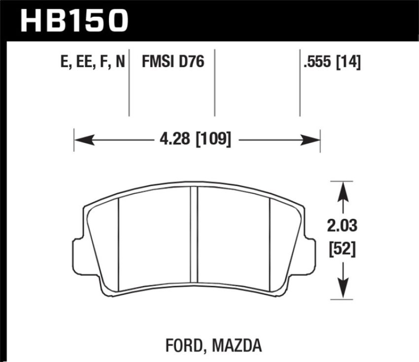 Hawk Performance HB150F.555 HPS Disc Brake Pad
